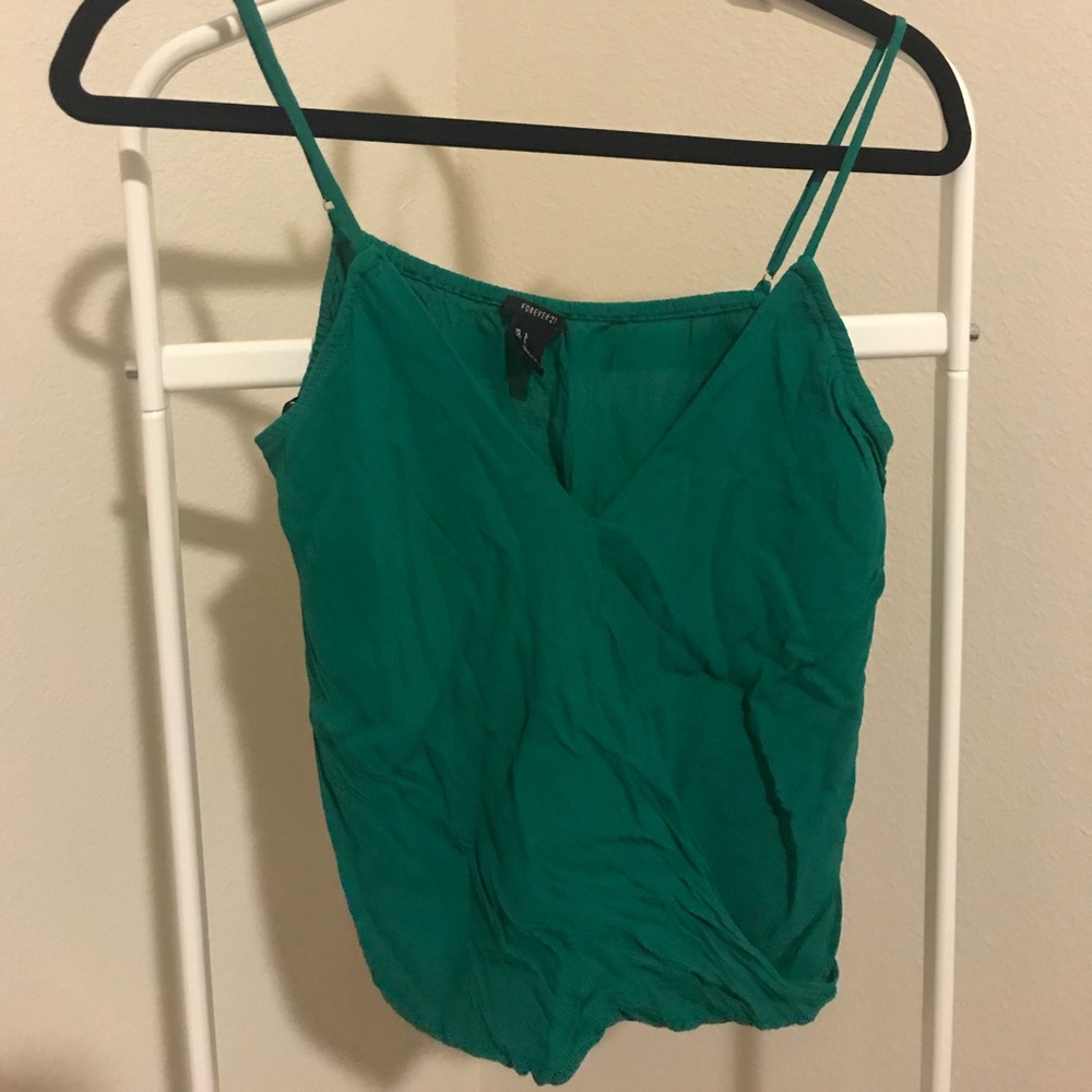 Emerald cross over tank top